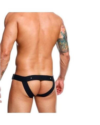 Leatherette jockstrap with penis ring - DNGEON