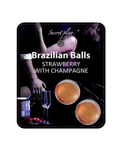 2x Boules lubrifiantes Fraise & champagne - Brazilian Balls