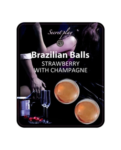 2x Brazilian Balls - intimate lube Strawberry & Champagne