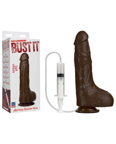 Bust It Strap-On-Me (Squirting Cock) 15cm (Black) - Doc Johnson Bust It Strap-On-Me (Squirting Cock) 15cm (Black) - Doc Johnson