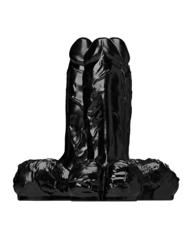 Large Analplug Dreifach-Penis - All Black Steroïd Gape