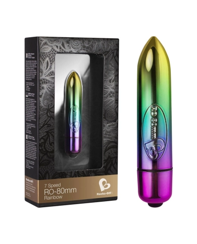 Mini Vibrator Rocks-Off RO-80mm Arc-en-ciel