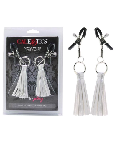 Nipple clamps with little whips (Silver) - CalExotics Nipple clamps with little whips (Silver) - CalExotics
