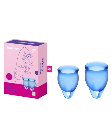 Coppetta mestruale Feel Confident Blu (2 pces) - Satisfyer