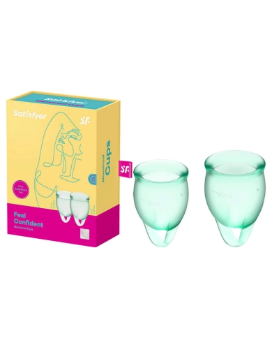Coppetta mestruale Feel Confident Verde (2 pces) - Satisfyer