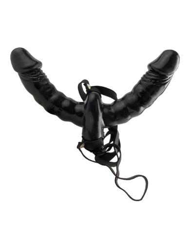 Vibrierender Doppeldildo Double Delight Strap-On - Pipedream