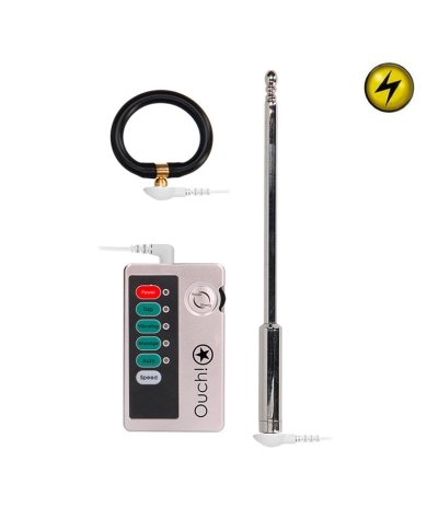 Sonde urètrale électrostimulante et vibrante avec cockring - Ouch! Sonde urètrale électrostimulante et vibrante avec cockring - Ouch!
