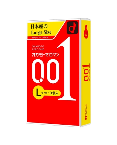 Préservatif Ultra Fin Okamoto 0.01 Large - 3 préservatifs