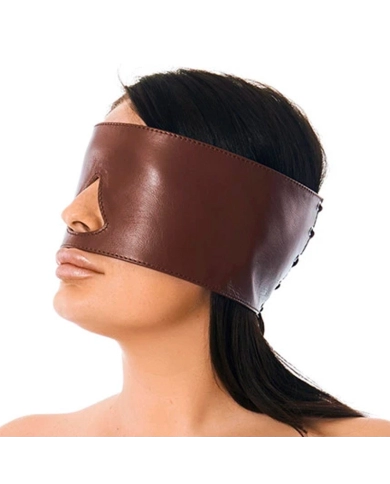 Masque BDSM bandeau en cuir (Brun) - Rimba