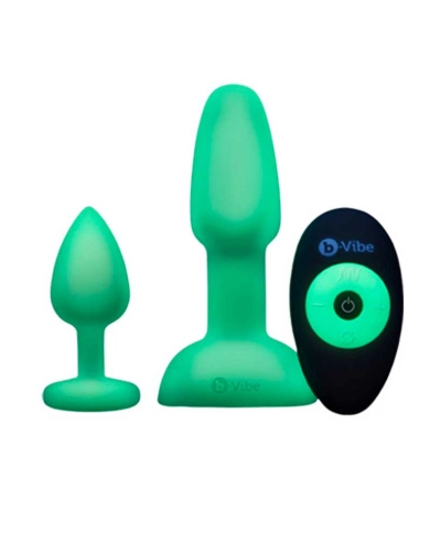 Glow-in-the-dark butt plugs set of 2 - B-Vibe Asstronaut