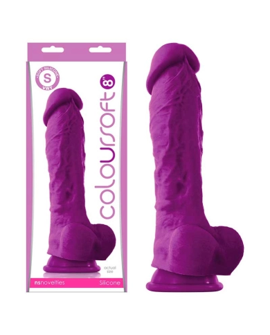Dildo con scroto Colours Soft 18cm (Violet) - NS Novelties