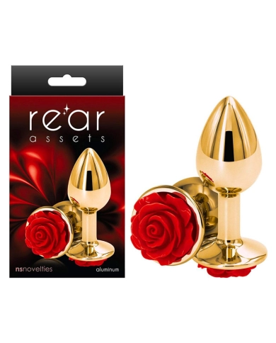 Plug anale Alu Rear Assets Rose Rosso & Gold (M) - NS Novelties