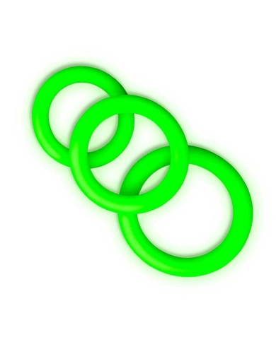 Anello Cockring in silicone fosforescente 3 pezzi - Ouch!