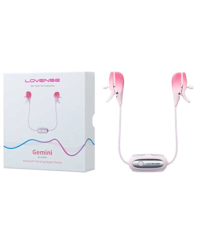 Vibrating and connected breast clamps - Lovense Gemini Vibrating and connected breast clamps - Lovense Gemini