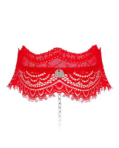 Collier Chocker Bergamore (Rouge) - Obsessionnel