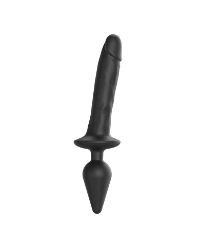 Dildo Realistic with butt plug (Black) - strap-on-me