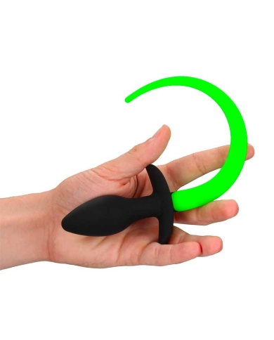 Anal plug with glow-in-the-dark dog tail - Ouch!