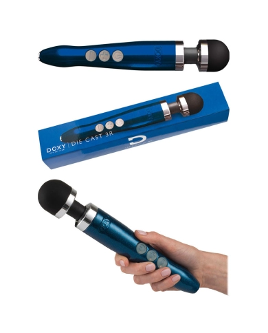 Vibromasseur ultra-puissant rechargeable Die Cast 3 (Bleu) - DOXY Vibromasseur ultra-puissant rechargeable Die Cast 3 (Bleu) - DOXY