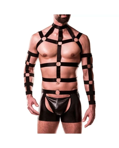 Harness set 20050 4 pieces (Black) - Grey Velvet Harness set 20050 4 pieces (Black) - Grey Velvet