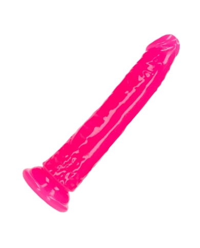 Dildo realistic fluorescent Pink with suction cup 18 cm - RealRock Glow in the Dark Dildo realistic fluorescent Pink with suction cup 18 cm - RealRock Glow in the Dark