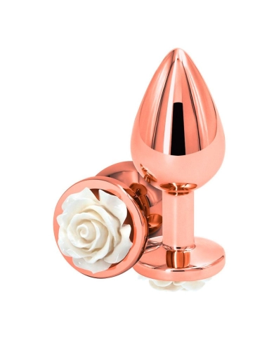 Plug anale Alu Rear Assets Rose bianca (M) - NS Novelties Plug anale Alu Rear Assets Rose bianca (M) - NS Novelties