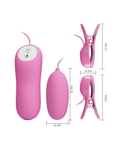 Oeuf vibrant avec pinces à seins électrostimulantes - Pretty Love Oeuf vibrant avec pinces à seins électrostimulantes - Pretty Love