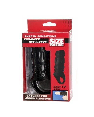 Stimulating penis sleeve (Black) - Size Matters Stimulating penis sleeve (Black) - Size Matters