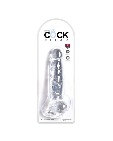 Dildo trasparente realistico con testicoli (18 cm) - King Cock Dildo trasparente realistico con testicoli (18 cm) - King Cock