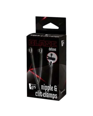 Pinza per seno e clitoride con catena (nero) - Blaze Deluxe Pinza per seno e clitoride con catena (nero) - Blaze Deluxe