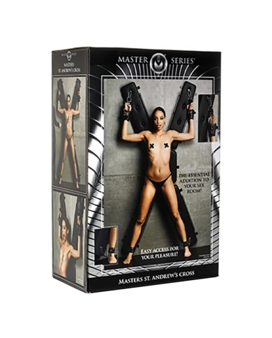 Croix de Saint André BDSM avec 4 points d'attaches - Master Series Croix de Saint André BDSM avec 4 points d'attaches - Master Series