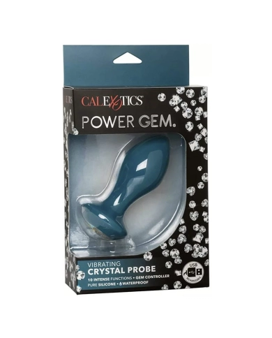 Plug anal vibrant (Bleu pétrole) - CalExotics Power Gem Crystal Probe