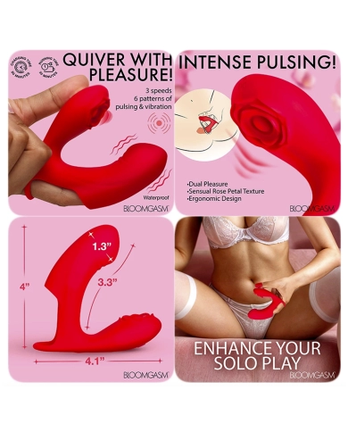 Dildo vibrante a doppia stimolazione - Bloomgasm Rose Touch Dildo vibrante a doppia stimolazione - Bloomgasm Rose Touch