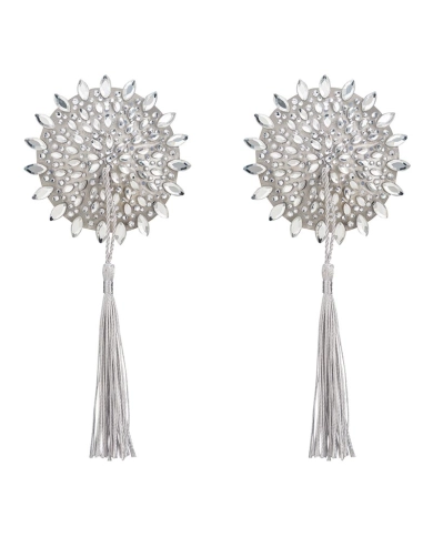 Cache-seins avec pompons Mistiqua (Argent) - Obsessive Cache-seins avec pompons Mistiqua (Argent) - Obsessive