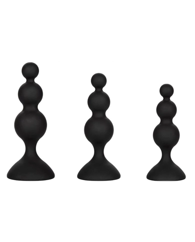 Anal Bead Set (Black) - CalExotics Silicone Beaded Anal Kit