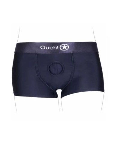 Harnais lingerie Ouch! Vibrating Strap-on Boxer - Noir Harnais lingerie Ouch! Vibrating Strap-on Boxer - Noir
