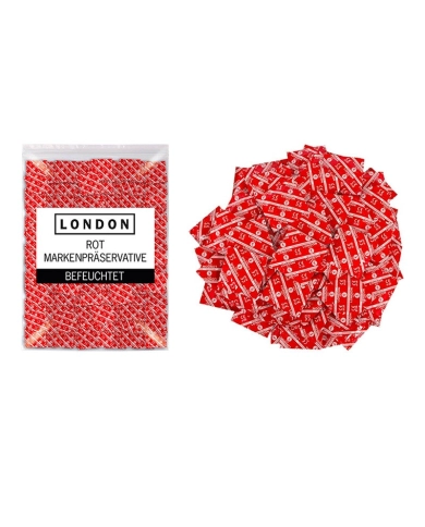Durex London Rouge (Fraise) - 1000 Préservatifs Durex London Rouge (Fraise) - 1000 Préservatifs
