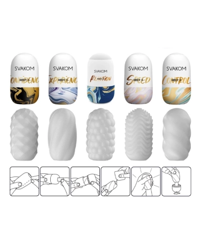 5er-Pack Masturbatoren in Eiform – Svakom Hedy X
