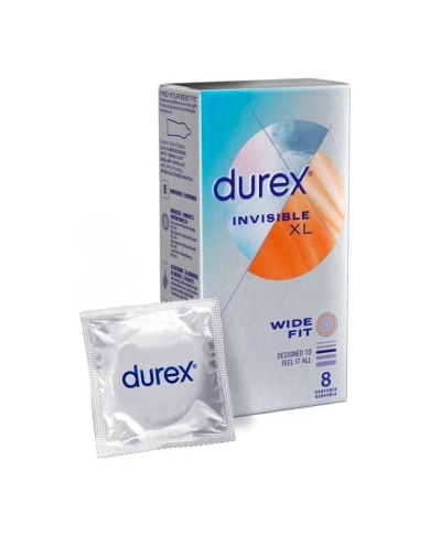 Durex Invisible XL - Préservatif fin et de grande taille (8 pcs)