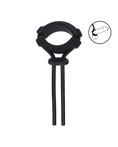 Anneau pénien ajustable Levelz Detachable Wide Lasso - Noir