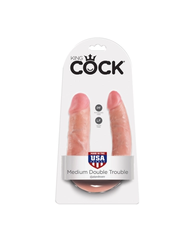 Realistic Bent dildo - King Cock Double Trouble Realistic Bent dildo - King Cock Double Trouble