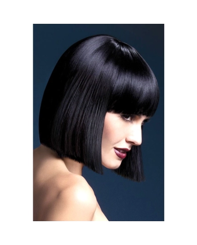 Perruques Lola Bob carré avec frange Noir 30 cm – Fever