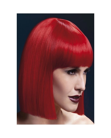 Perruques Lola Bob carré avec frange Rouge 30 cm – Fever