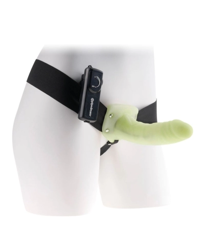 Dildo cavo vibrante  fluorescente con imbracatura Glow In The Dark - Pipedream Dildo cavo vibrante  fluorescente con imbracatura Glow In The Dark - Pipedream