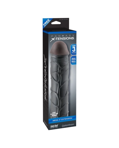 Extension pénienne Mega 3" Extension Noir – X-Tensions Extension pénienne Mega 3" Extension Noir – X-Tensions