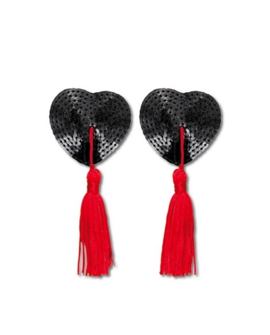 Caches tétons Cœur noir ficelle rouge – Nippies Paris - Hollywood