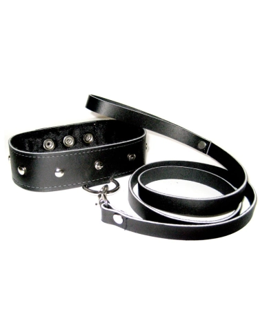 Bondage Leine und Halsband Leather Collar & Leash Set - Sportsheet