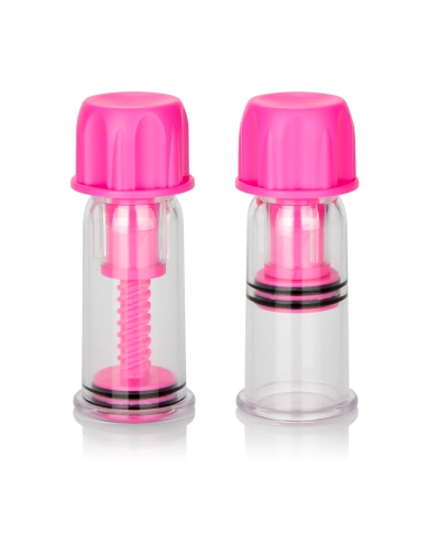 Mini Pumpen für Nippel Vacuum Twist Suckers Pink - Calexotics