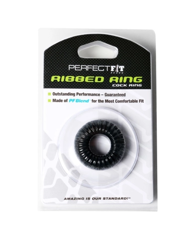 Anneau pénien Ribbed Ring Noir - PerfectFit Anneau pénien Ribbed Ring Noir - PerfectFit