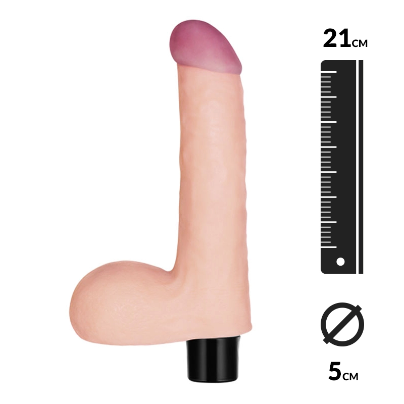 Realistischer Vibrator mit Skrotum (21 cm) Softee 8