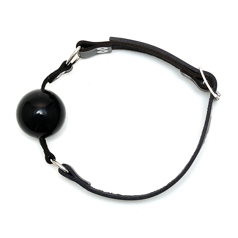 Bal Gag en silicone et cuir Ø 4.4 cm Noir - Rimba